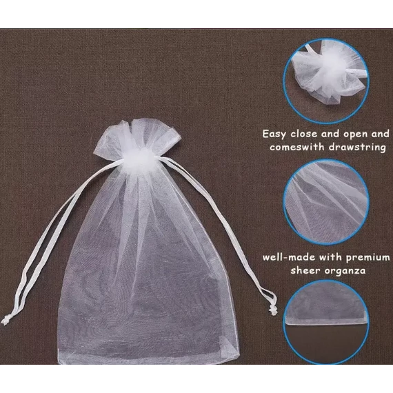 Elegáns Organza Ajándéktasak Készlet 50db